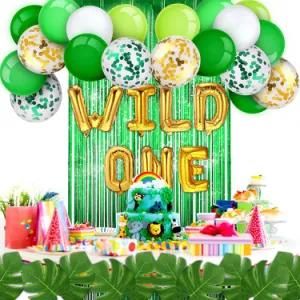 Wild One Latex Confetti Balloon Simulation Turtle Leaf Baby Birthday Party Supplies