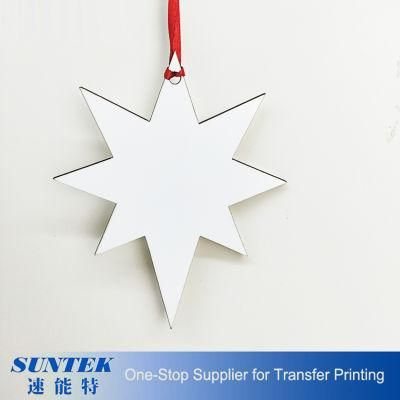 2020 New Product Sublimation Ornament Blank MDF Christmas Ornament Wooden Star Christmas Ornaments