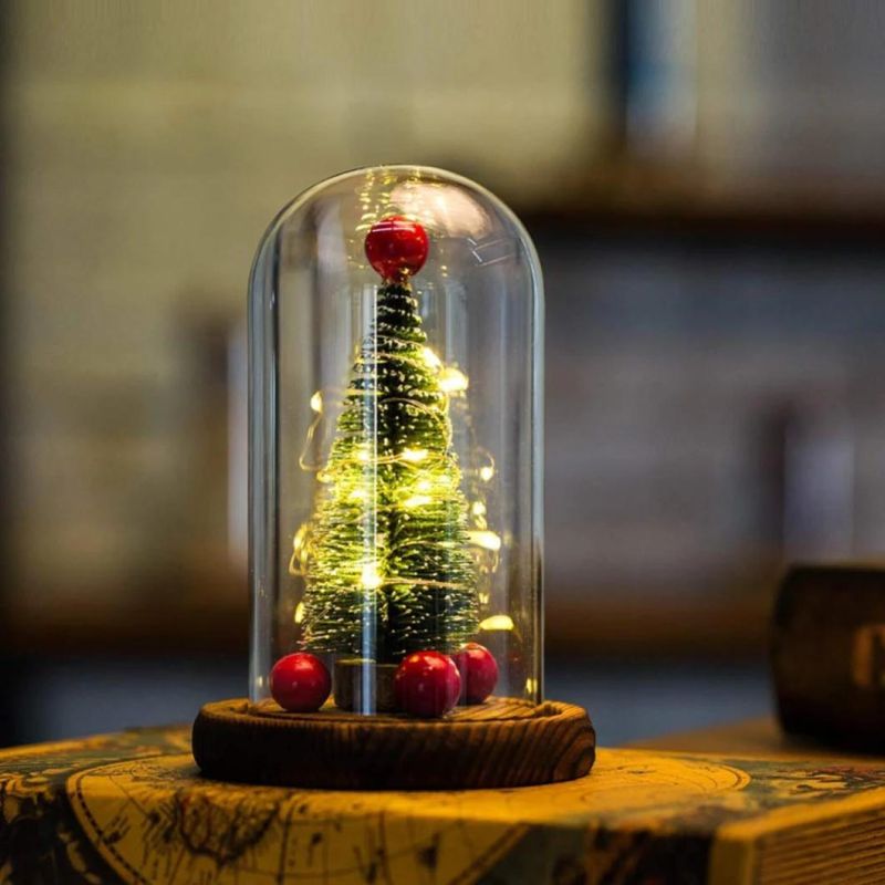 LED Glass Christmas Tree Dome Lamp