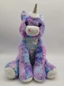 Colorful Unicorn Stuffed Animal Plush Toy with Sequins