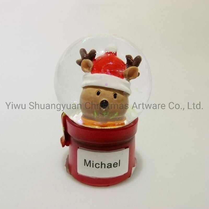 High Quality Glass and Resin Mixed Christmas Snow Globe for Christmas Decoration