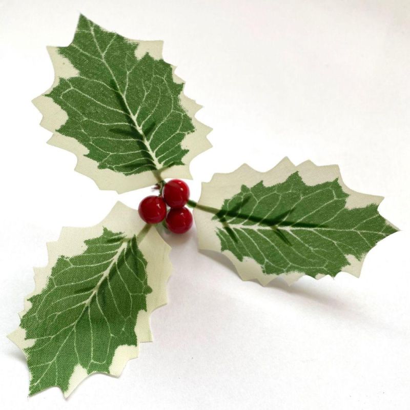 Christmas Tree Wreath Accessories Branch Plug-in Ornaments Christmas Supplies Simulation Christmas Leaves Plus Red Fruit Holly Berries