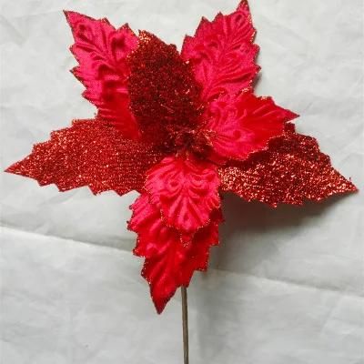 Wholesale Artificial Christmas Flower Head for Tree Decoration
