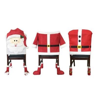 Santa Style Christmas Party Banquet Decoration Dining Chair Back Cover