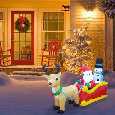 Inflatable Santa Sleigh Reindeer Snowman Holiday Outdoor Decorations
