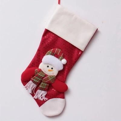 New Design Fabric Socks Tree and Home Christmas Decoration