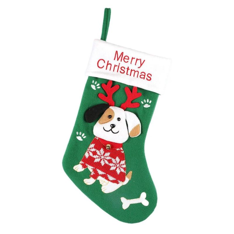 Amazon Popular Cute Cartoon Cat and Dog Christmas Socks Decoration Christmas Socks Gift Bag Custom Christmas Pendant