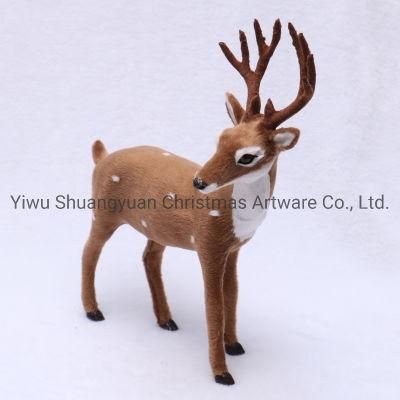 Xmas Elk Plush Plastic Stand Deer Christmas Decorations Shop Window Simulation Elk Deer Merry Christmas Ya Filthy Animal