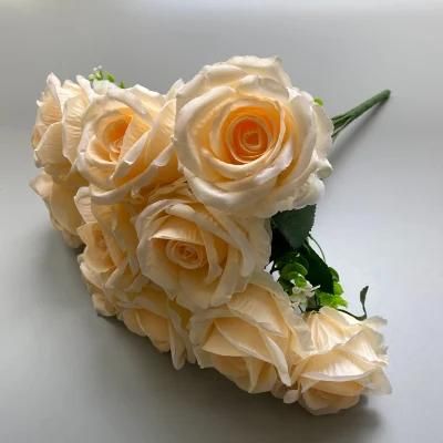 Hot Selling Fashion Decorative Artificial Rose Flower Wedding Bouquet Wholesale Artificial Flower