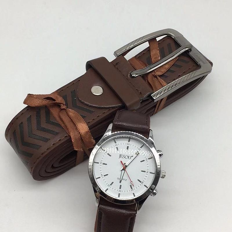 Promotional Business Father′s Day Gift Set with Watch and Belt