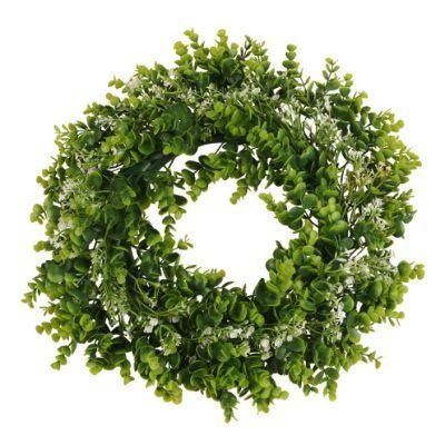 18&quot; Natural Artificial Green Color Spring Summer Wreath Grapevine Branches Eucalyptus Leaf Wreath for Sale