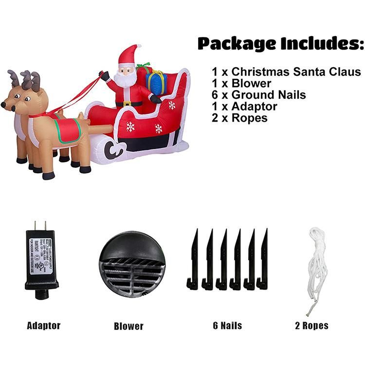 Giant Holiday Christmas Advertising Model Xmas Inflatable Santa Claus with Christmas Elk