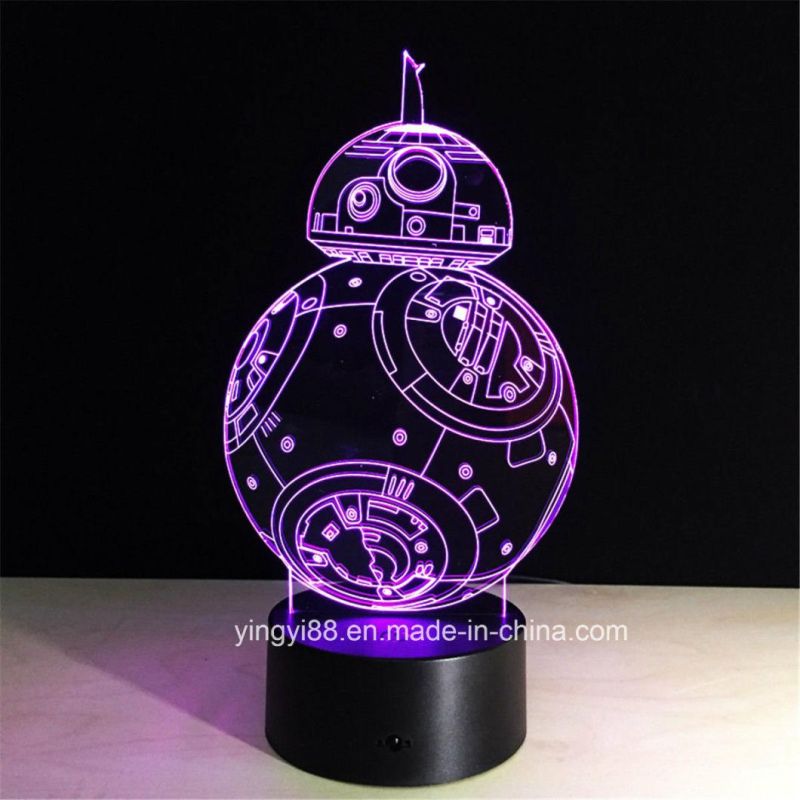 Newest Star Wars 3D Illusion Night Light Color Change Touch Switch Table Desk Lamp