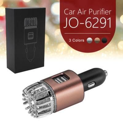 OEM Two USB Ports Charger 2-in-1 Mini Anion Generator Car Air Purifier Other Promotional New Year Christmas Gifts