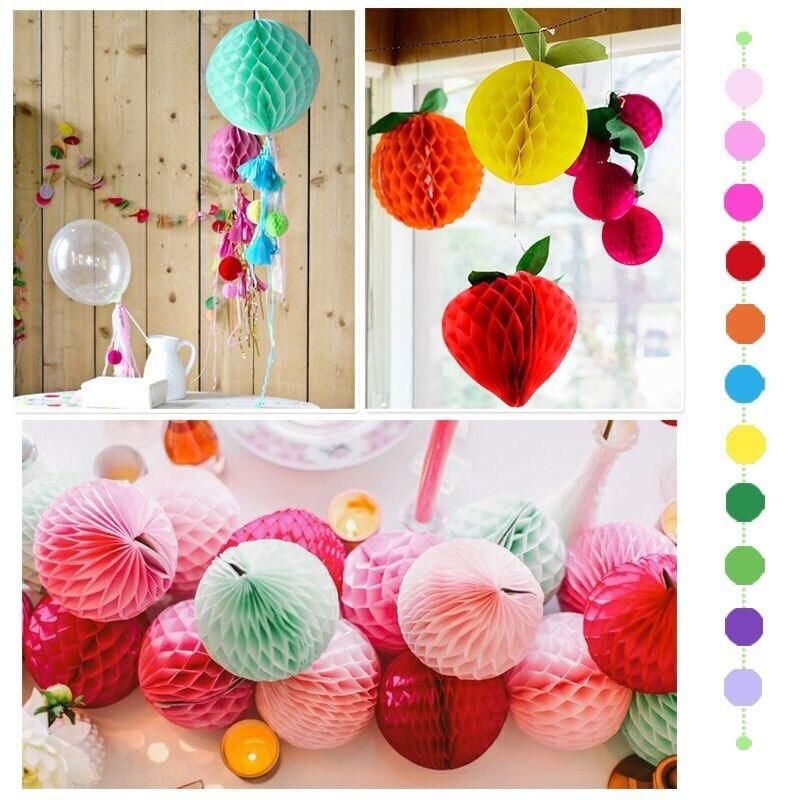Wholesale Colorful Round Tissue Paper Honeycomb Balls Paper Flower Ball