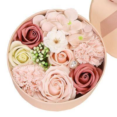 Factory Hot Sale Flower Gift Round Box Soap Rose Gift for Valentine&prime; S Day, Mother&prime; S Day, Christmas