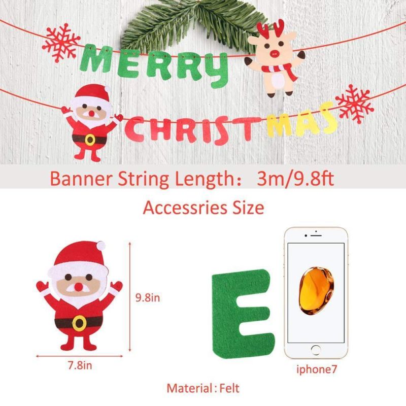 Merry Christmas Banner Christmas Party Supplies Decoration Hat Star Garland Bunting Paper Fans Honeycomb Xmas Tree