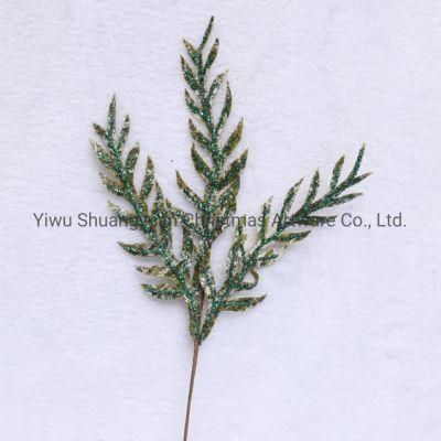 Christmas Glitter Branch Tree Decoration Glitter Leaves for Trees