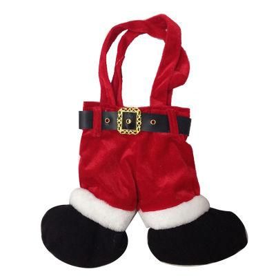 Shangyi Velvet Bag Wine Bottle Storage Gift Christmas Santa Pants Bag