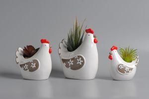 New Style Ceramic Animal Flowerpot with Plant