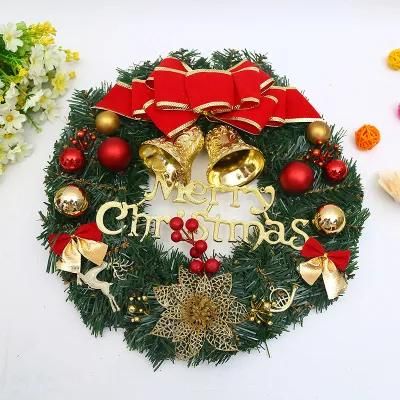 Christmas Wreath Round Handcrafted New Year Elegant Holiday Wreath Pine Wreath Door Wall Garland Decoration