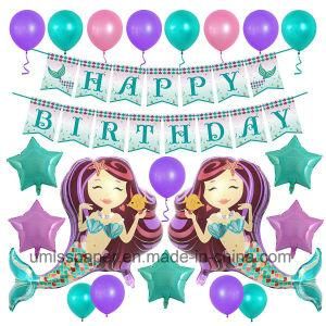 Umiss Paper Happy Birthday Banner Mermaid Party Decorations Party Supplier