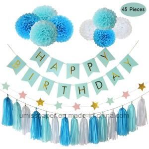 Umiss Paper Tassels Garland Happy Birthday Party Decorations Party Supplies OEM