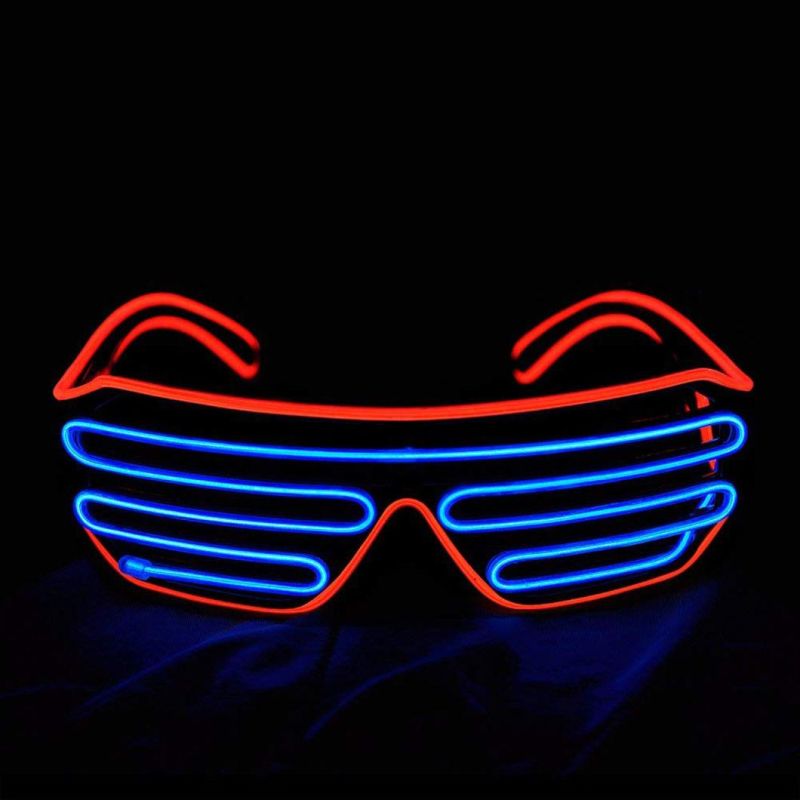 LED Shutter EL Wire Neon Rave Glasses Flashing LED Sunglasses