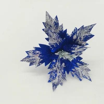 Xmas Artificial Flowers Stem with Sequins for Christmas Tree Decoration