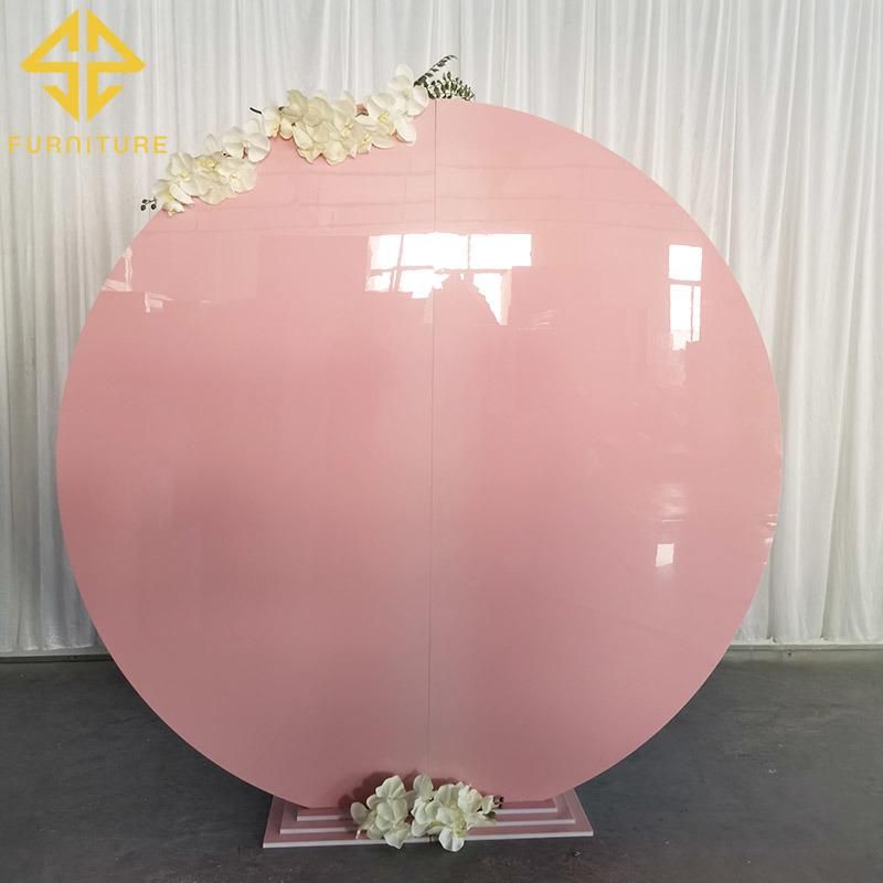 Acrylic Pink Round PVC Stand Wedding Decoration Backdrop Events Party Decor Background Wall