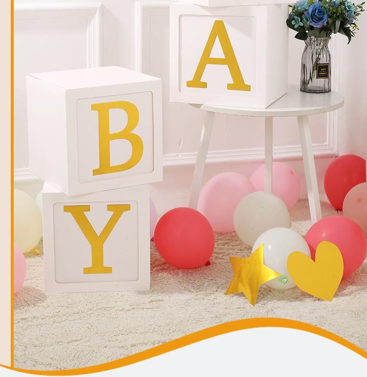 New Arrival White Balloon Box Wedding Decor Baby Event Party Gifts Box