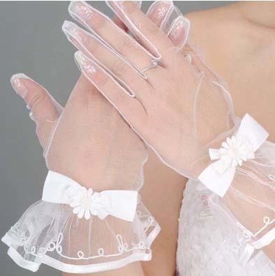 Fashion Women Lace Wedding Gloves (JYG-29309)