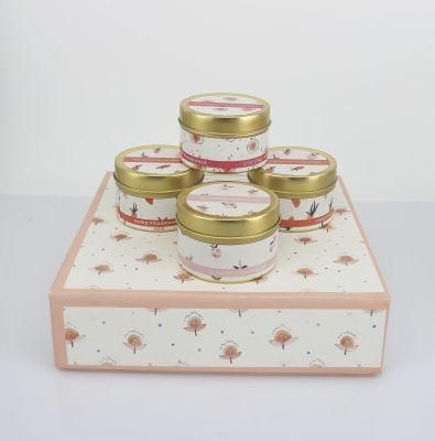 4pk Tin Candle Set with Gift Box for Home Decoration