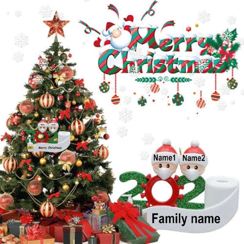 2020 Santa Claus Quarantine Christmas Xmas Ornament Party Decoration Gift