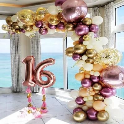 Happy 16th Decorations Sweet 16 Birthday Decorations Chrome Gold Purple Theme Balloon Arch Kit Sweet 16 Balloons for Girls