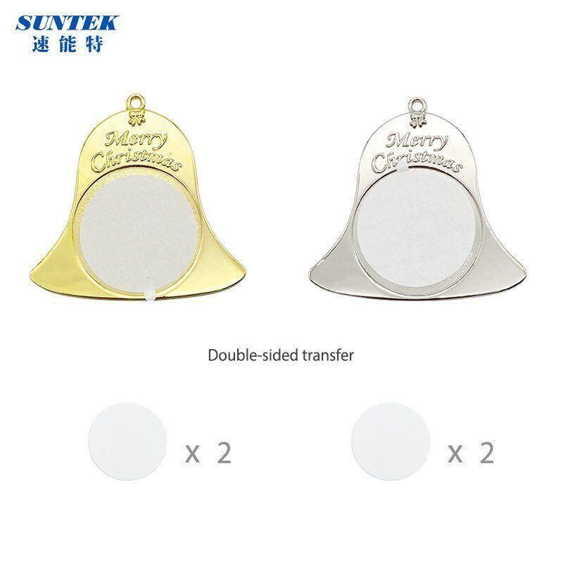 Sublimation Christmas Bell Double Sided Metal Ornament