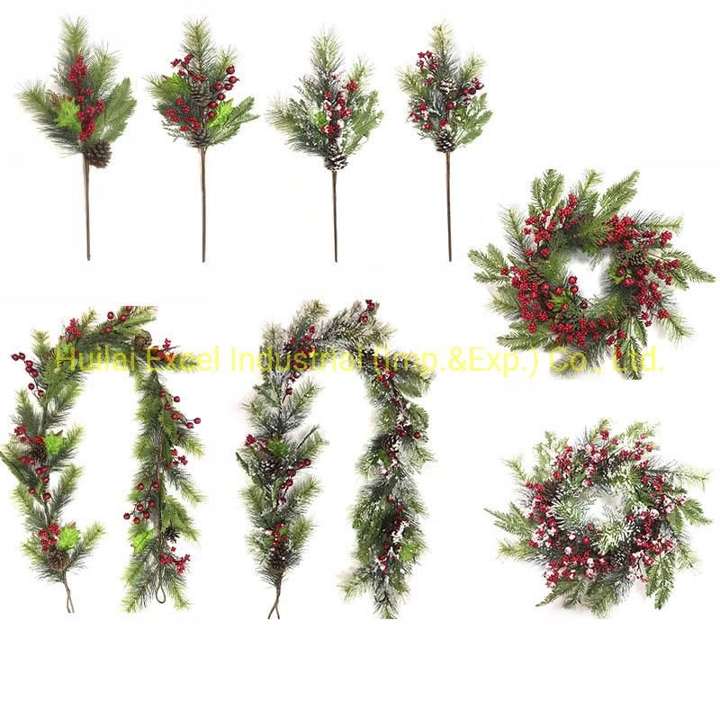 Artificial Berry Wreath Garland Handmade Christmas Wreath Wire Rattan Ring
