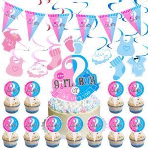 Gender Reveal Party Supplies Boy or Girl Banner Baby Shower Decorations
