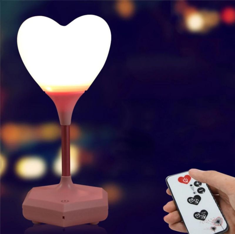 LED Silicone Heart Night Light for Valentine′s Day Wedding Birthday