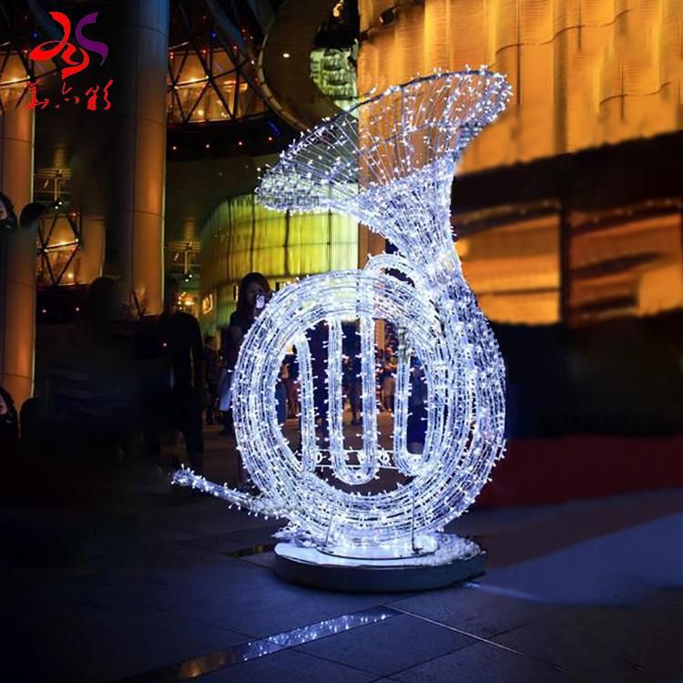 Outdoor LED Christmas Figures Musical Instrument Sculpture Motif Lights