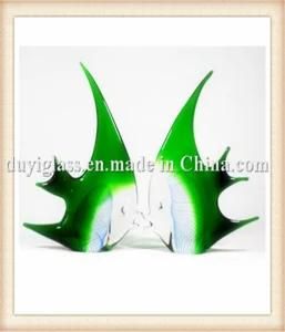 Green Fish Glass Craft for Decoration