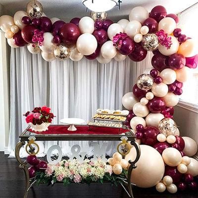 Hot Selling Gold Confetti Baby Shower Wedding Birthday Girl Party Decorations Burgundy Pink Balloon Arch Garland Kit