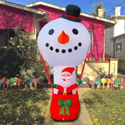 Color Changing Light Inflatable Santa in Balloon Yard Lawn christmas Decorations