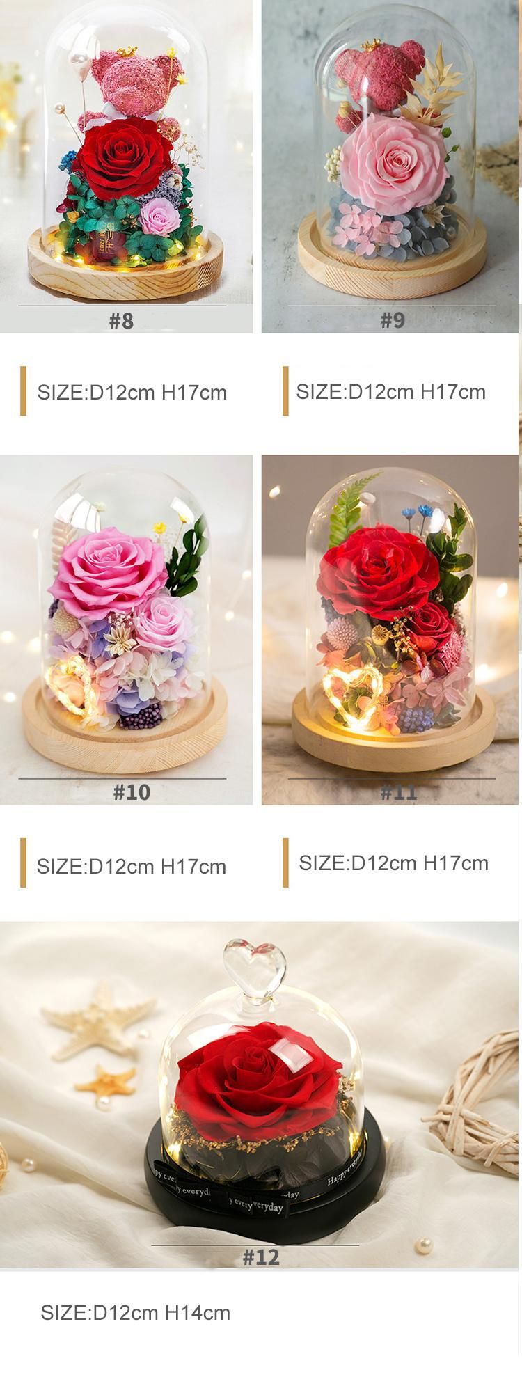Eternal Rose -Preserved Real Rose in Glass Dome Gift Eternal Flower, Beautiful Gift for Valentine′s Day Mother′s Day Christmas Anniversary Birthday