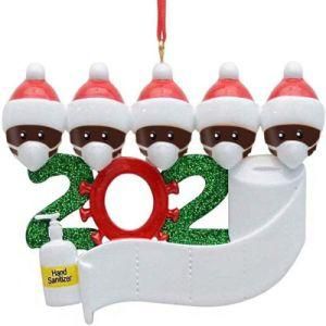 2020 Survived The Quarantine Family 5 with Hand Sanitized Pandemic Social Distancing Christmas Personalized Ornament