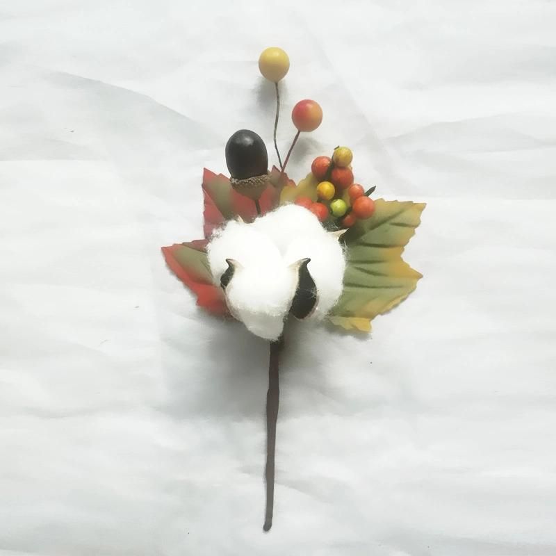 Hot Selling White Cotton Artificial Christmas Flowers for Decoration Xmas Ornament