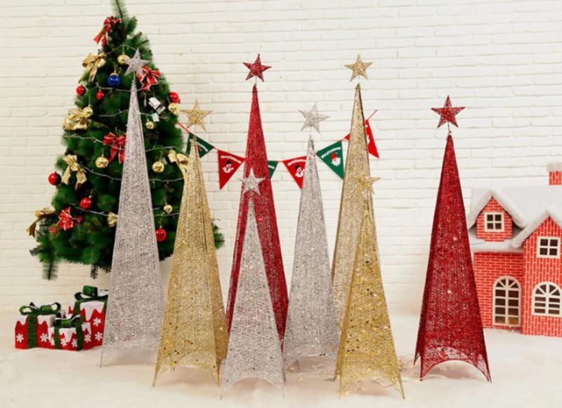 LED Christmas Tree Iron Art-Look Holiday Decoration