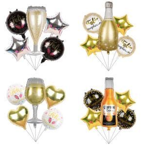 6PCS/Set Pineapple Beer Wine Bottle Wine Glass Spanish Balloon Set