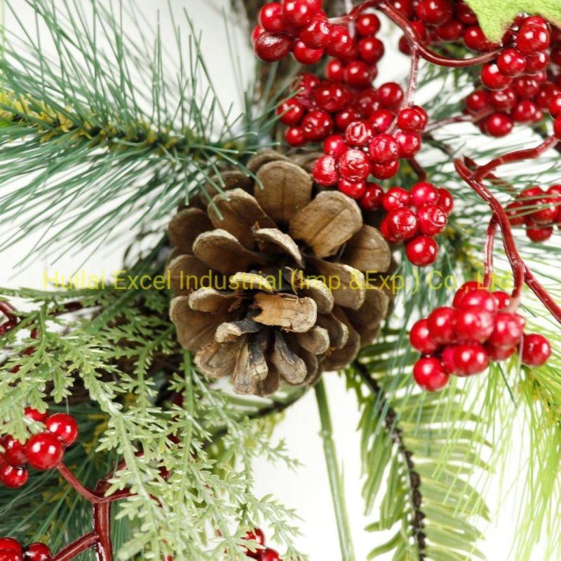 Artificial Berry Wreath Garland Handmade Christmas Wreath Wire Rattan Ring