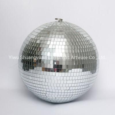 30cm OEM ODM White Mirror Ball Glass Ball Sisco Ball for Party Christmas Decoration
